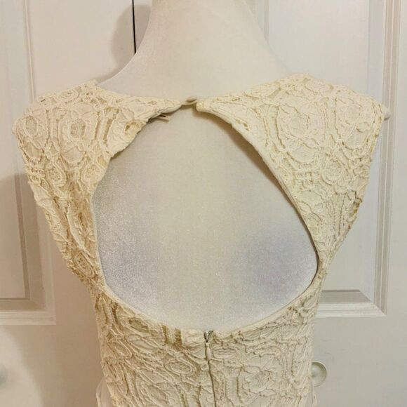 Urban Outfitters Kimchi Blue Cream Medallion Lace Fit and Flare Dress Size 6 - Picture 8 of 13